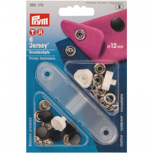 Image de Prym Boutons pression jersey noir 12MM